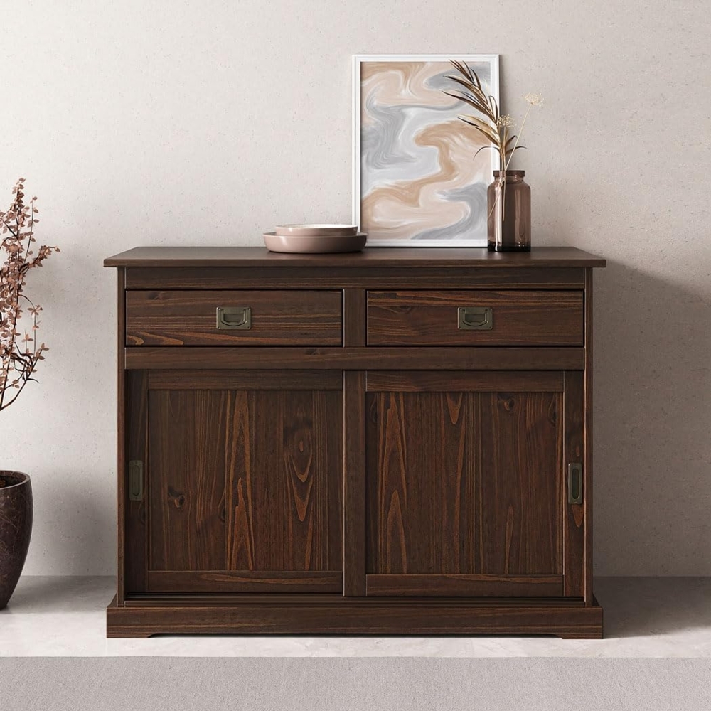 IDIMEX Kommode SAVONA, Kommodenschrank mit 2 Schubladen und Türen aus Holzoptik nussbaum Bild 1