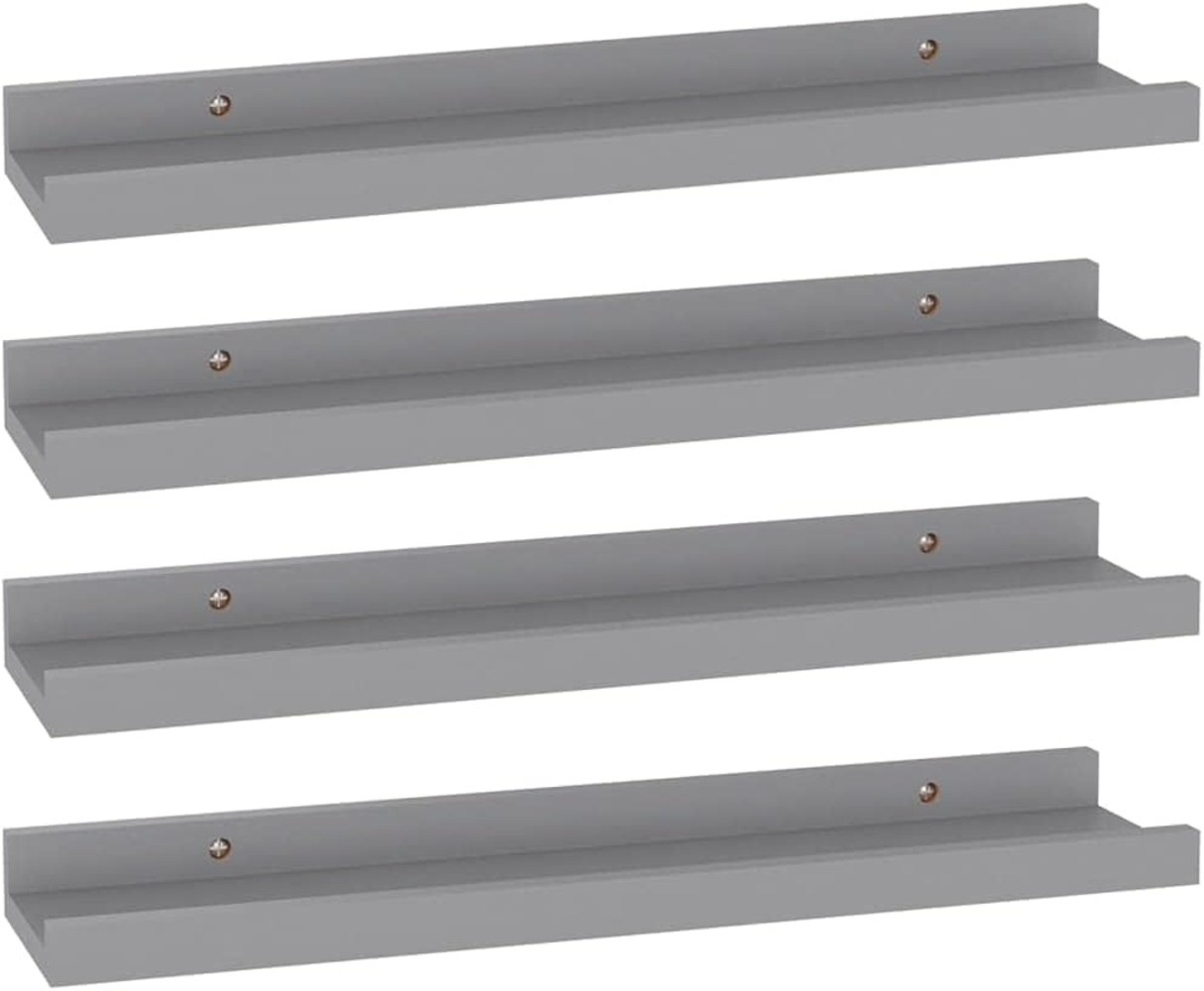vidaXL Wandregale 4 Stk. Grau 40x9x3 cm 326674 Bild 1