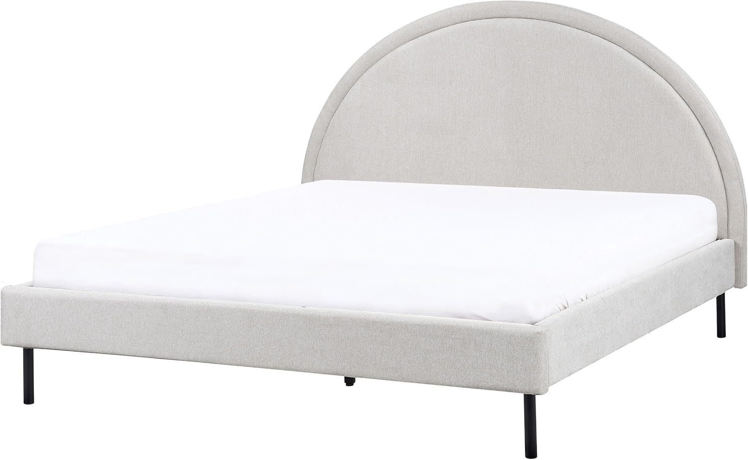 Bett mit Lattenrost Stoff MARGUT 160 x 200 cm Hellgrau Bild 1