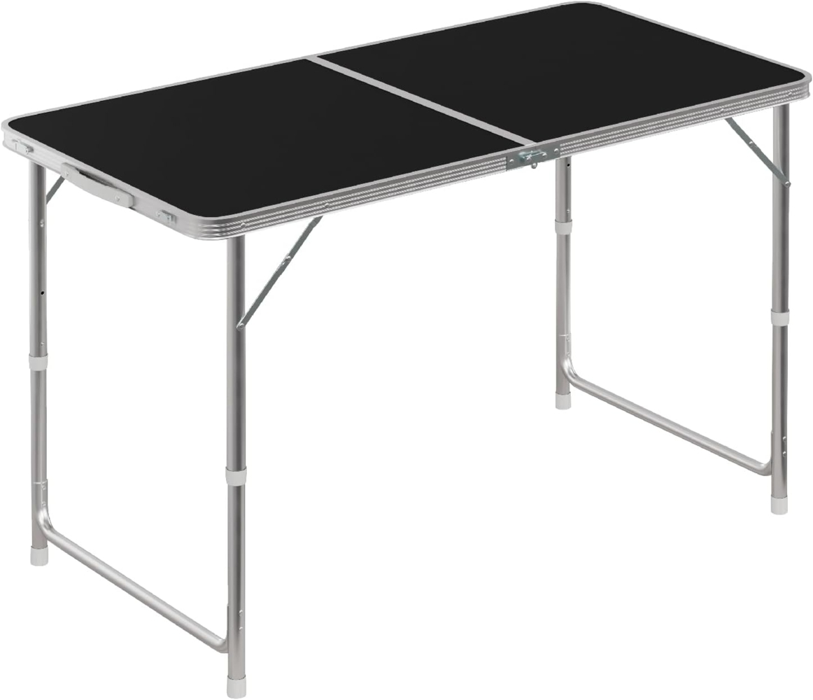 WOLTU Campingtisch Klapptisch Gartentisch Arbeitstisch Balkontisch höhenverstellbar Aluminium MDF Schwarz CPT8122sz Bild 1
