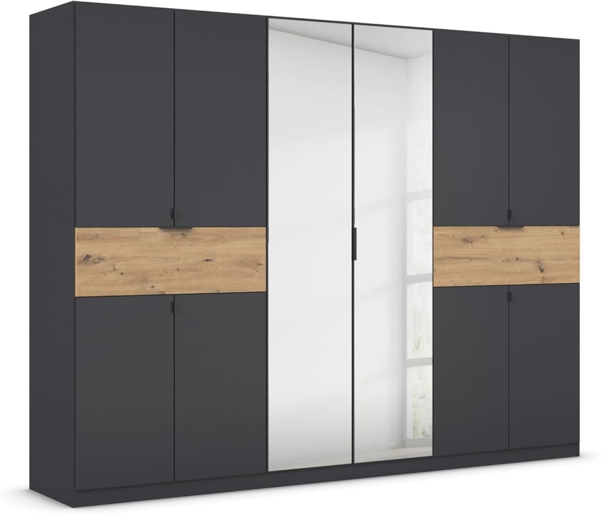 rauch Kleiderschrank, Drehtürenschrank TICAO, 10-türig, 2 Spiegeltüren, 2 Schubkästen, inkl. Türdämpferset, Grau metallic, 271x210x54cm Bild 1