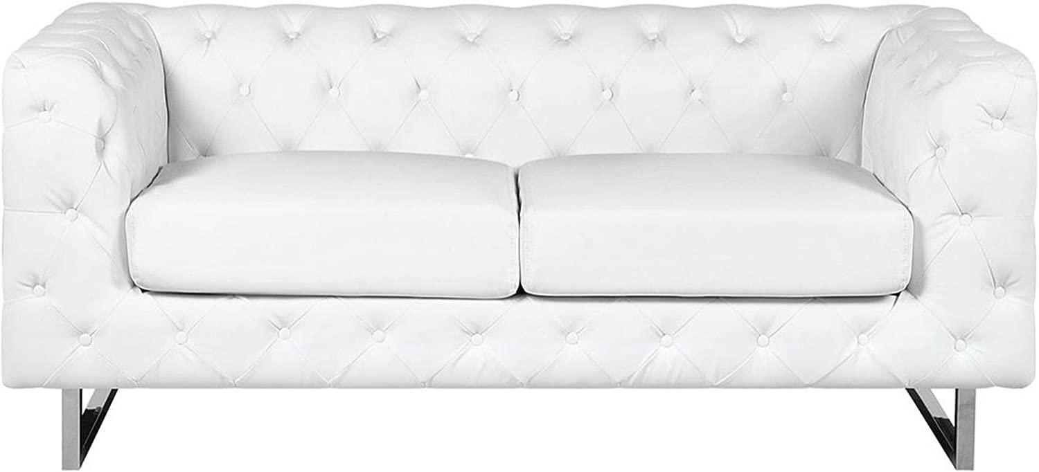 2-Sitzer Sofa Kunstleder weiß VISSLAND Bild 1