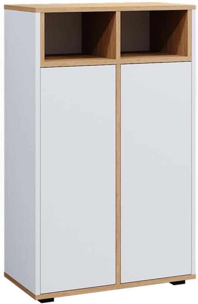 Vicco Midischrank Didi Weiß Eiche 60 x 97 cm mit 2 Türen Bild 1