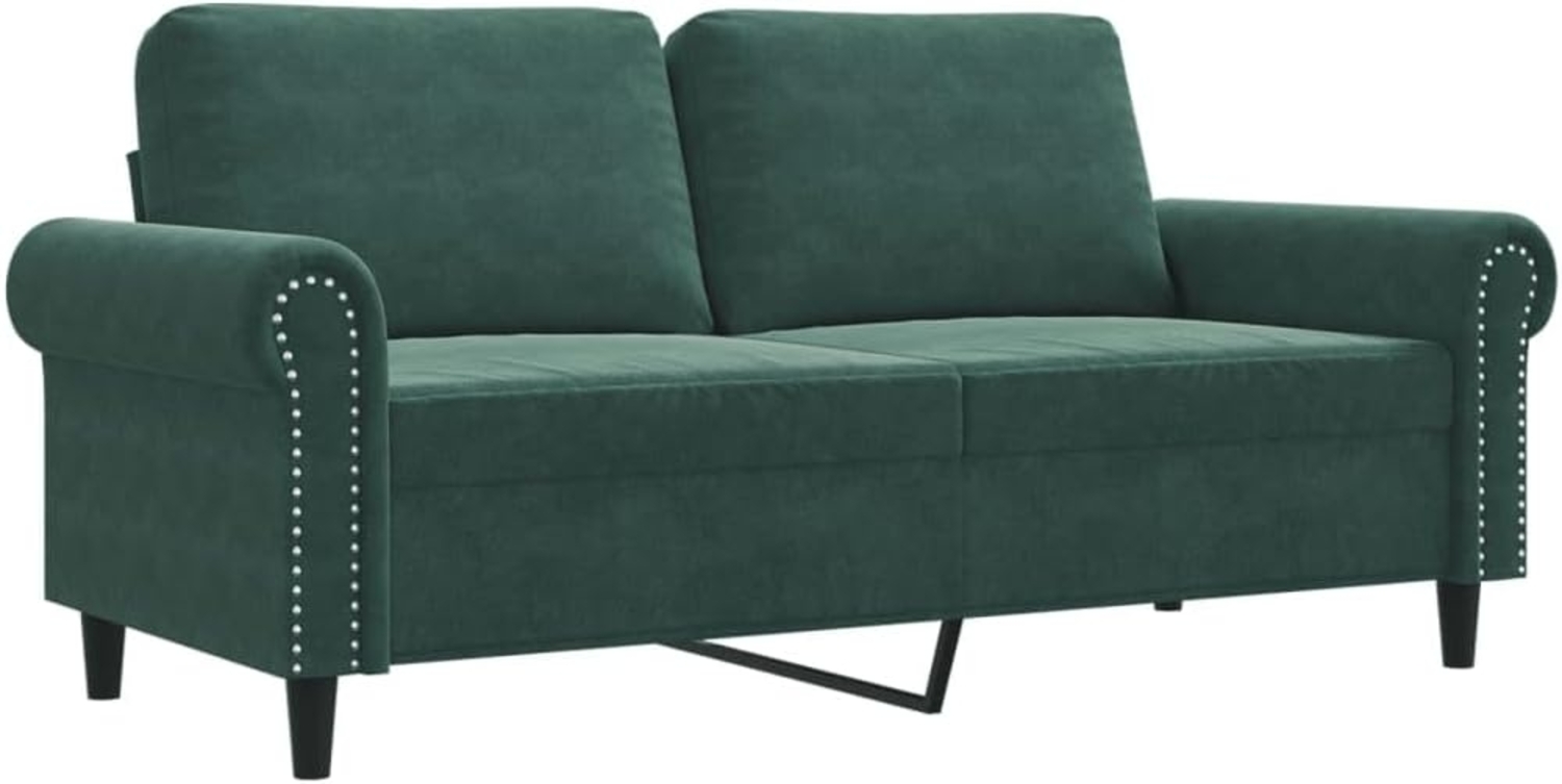 vidaXL 2-Sitzer-Sofa Dunkelgrün 140 cm Samt 359531 Bild 1
