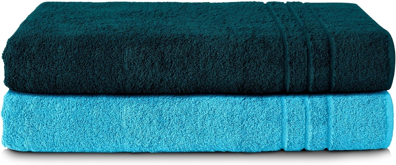 Komfortec Saunatuch Frotte aus 100% Baumwolle, Frottee (Packung, 2-St), 80x200 Saunatücher set XXL, Weich, Schnelltrocknend Bild 1