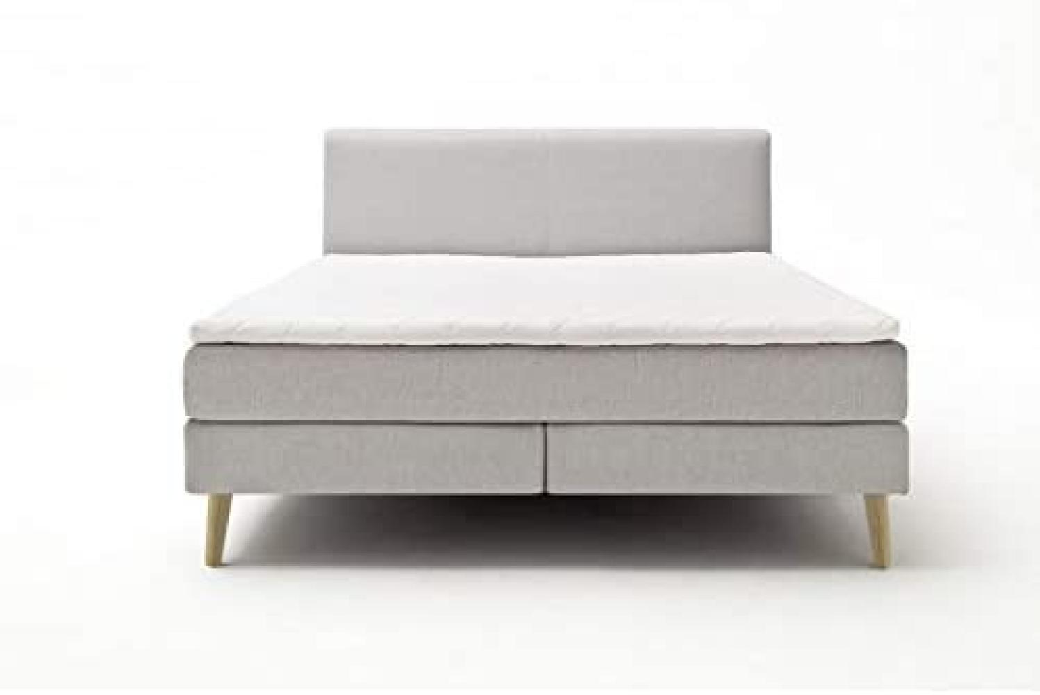 Boxspringbett Greta - Stoff Hellgrau H3 160x200 cm Bild 1