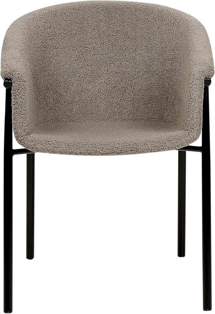 Esszimmerstuhl 2er Set AMES Bouclé Taupe Bild 1