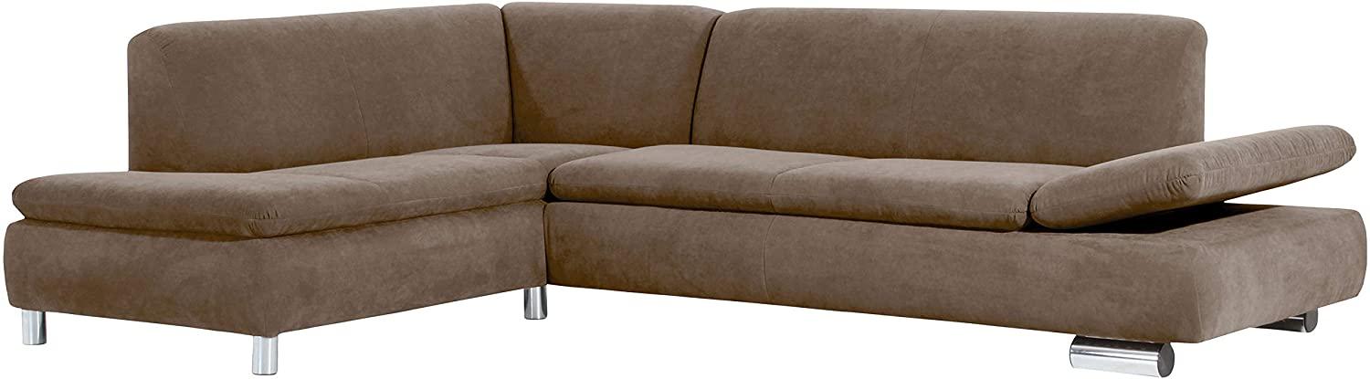 Terrence Ecksofa Veloursstoff Sahara Metallfüße verchromt Bild 1