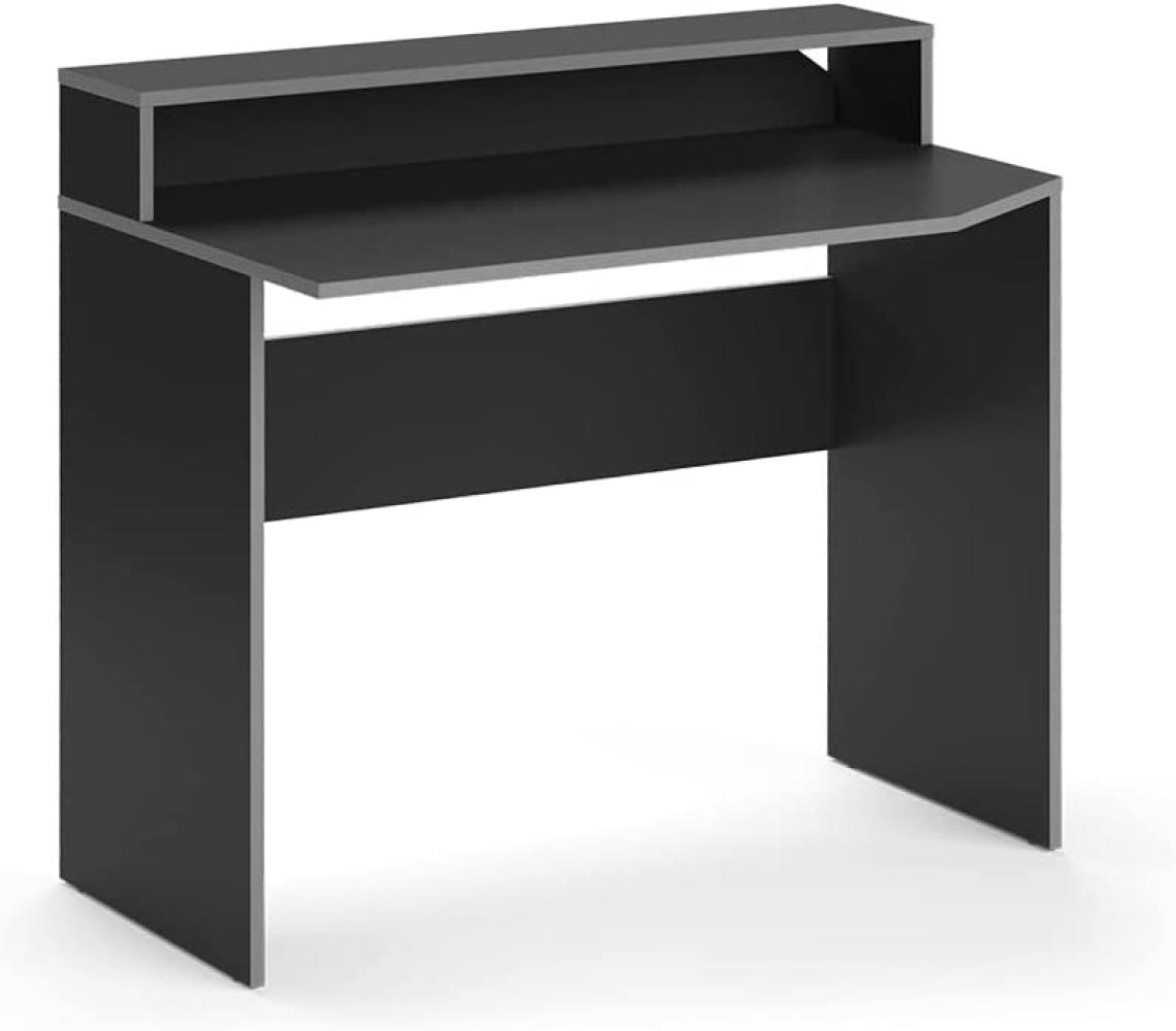 Vicco Computertisch Schreibtisch Arbeitstisch Kron modern Monitorempore, Schwarz Grau, 100 x 87,2 x 60 cm Bild 1