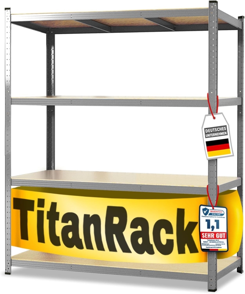 KARAT Schwerlastregale für Garage, Keller, Werkstatt - Steckregal - Weitspannregal - Lagerregal - Kellerregal - Eckregal - Reifenregal - Gitterregal (Verzinkt, 200 x 120 x 60 cm) Bild 1