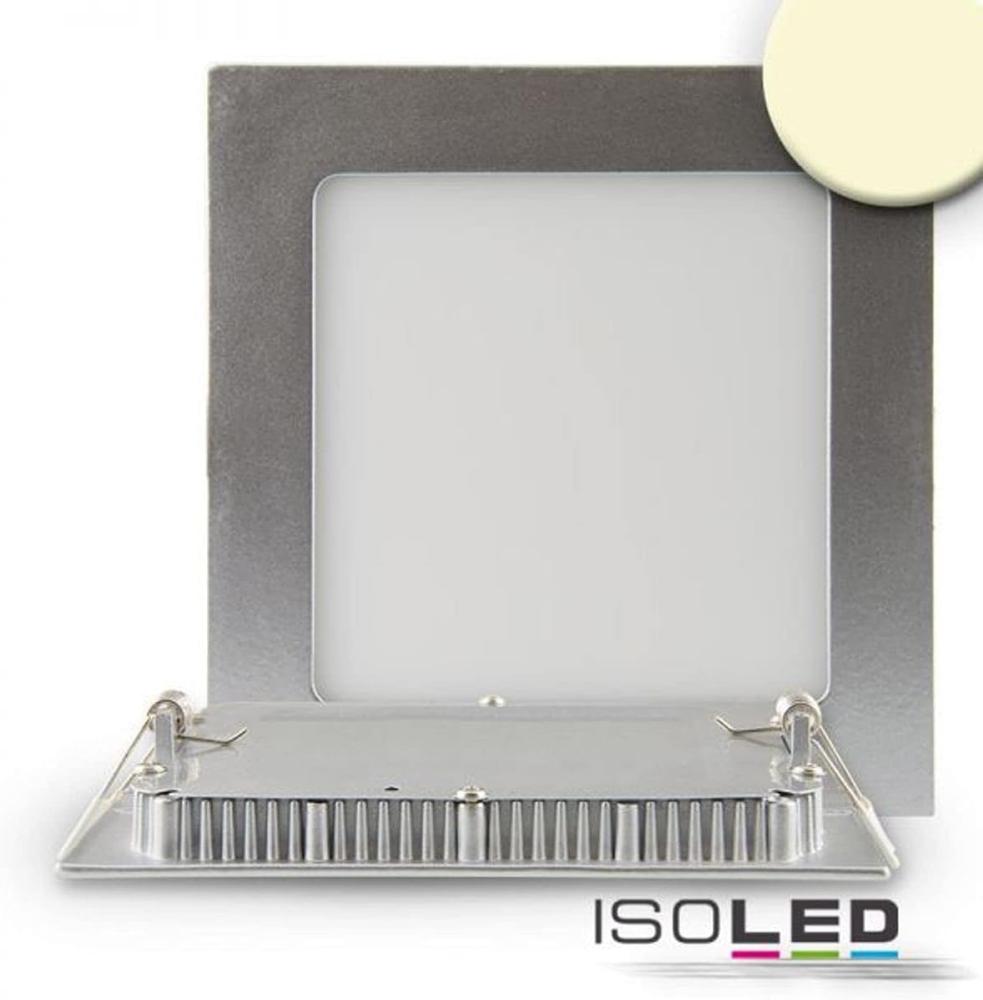 ISOLED LED Downlight, 15W, eckig, ultraflach, silber, warmweiß, dimmbar Bild 1