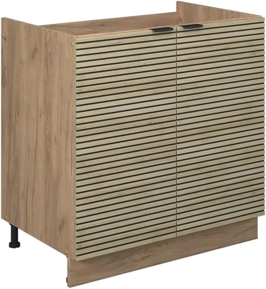 Vicco Spülenunterschrank Eiche Paneel 80 cm ohne Arbeitsplatte, Fame-Line Bild 1