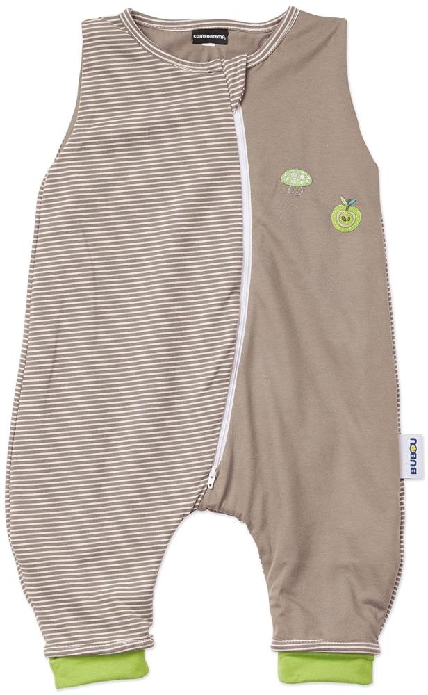 Gesslein 761180 Bubou Babyschlafsack Sommer mit Beinen : Temperaturregulierender Sommerschlafsack, Jersey Schlafsack, Baby Größe 70 cm, taupe/mokka gestreift Bild 1