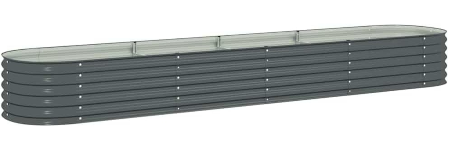 vidaXL Garten-Hochbeet 400 x 80 x 44 cm Verzinkter Stahl Grau 45526 Bild 1