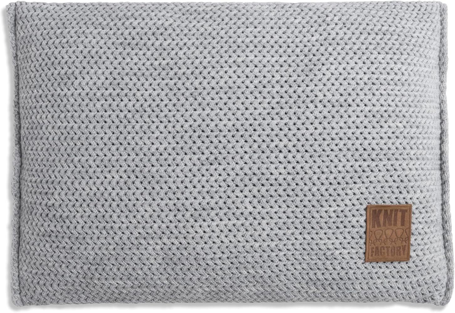 Knit Factory Maxx Kissen 60x40 cm Glatt Grau Bild 1