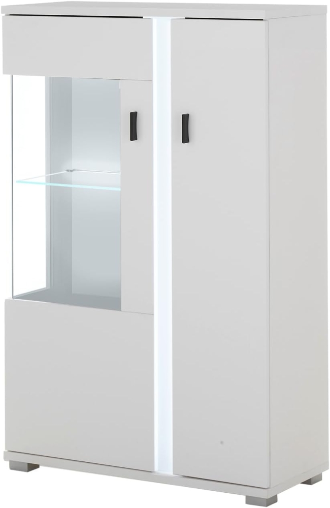 Vitrine Bellport in weiß matt 80 x 125 cm Bild 1
