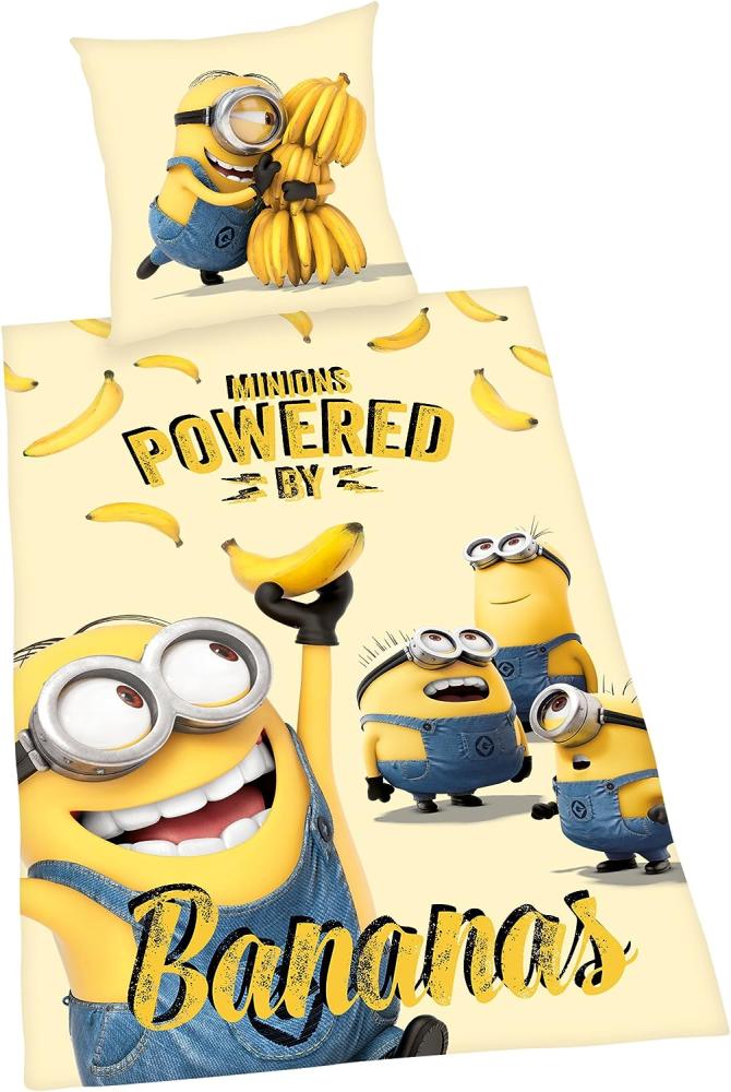 Herding Minions Kinder Renforcé Wende Bettwäsche 135x200 cm + 80x80 cm Bild 1