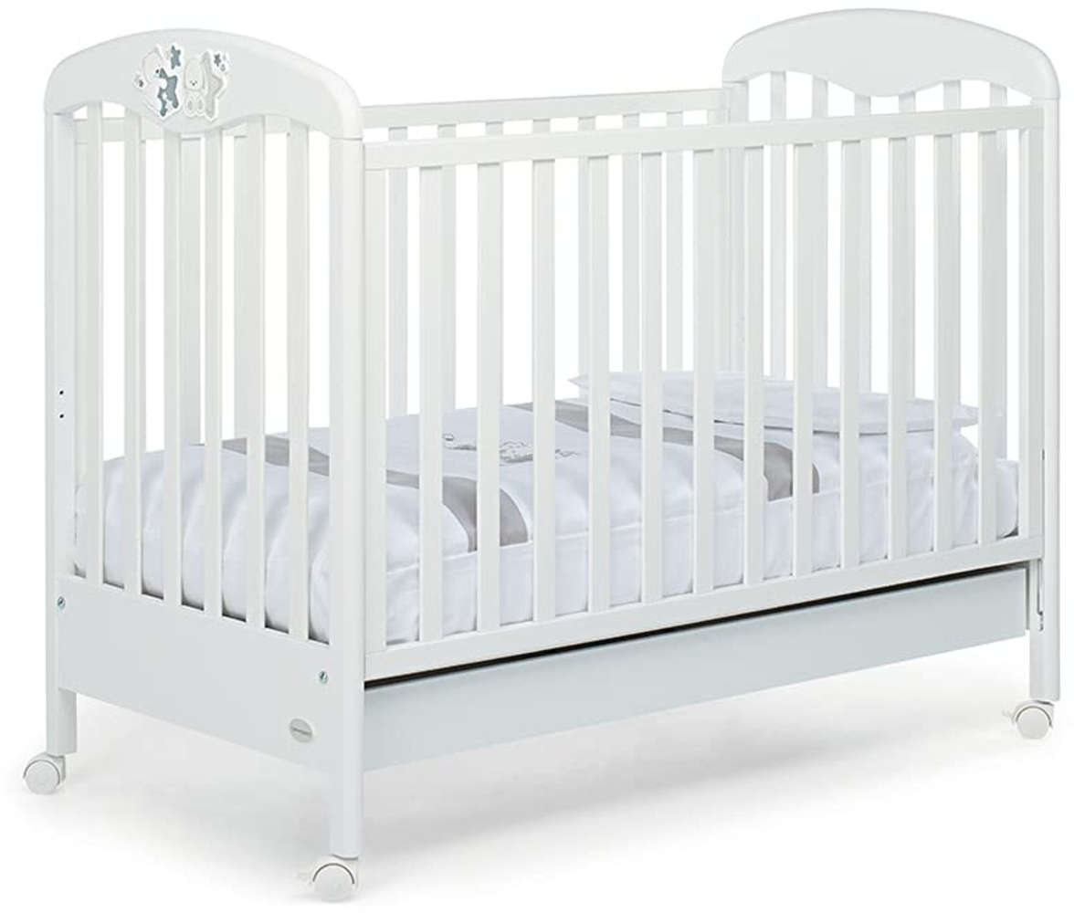 Foppapedretti Piccoli Amici, Kinderbett mit verstellbarem Seitenteil, 131 x 71 x 105 cm, 25 kg, weiß Bild 1