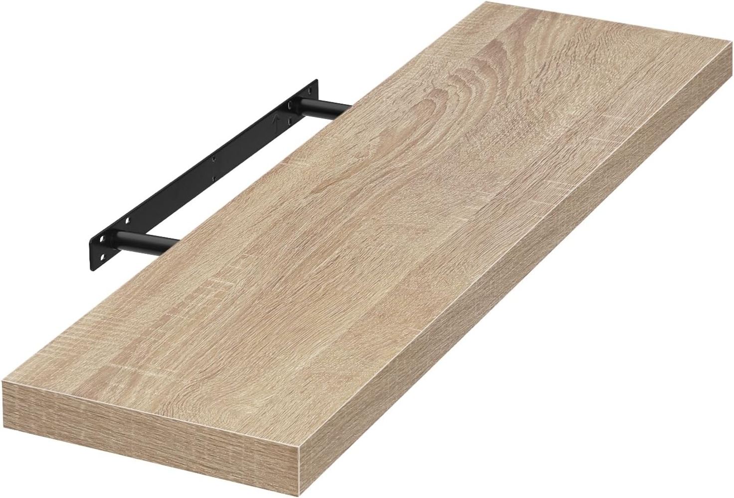 EUGAD Wandregal Wandboard Buchregal Hängeregal DVD CD Regal Holz Board 120cm Eiche 0120QJ Bild 1