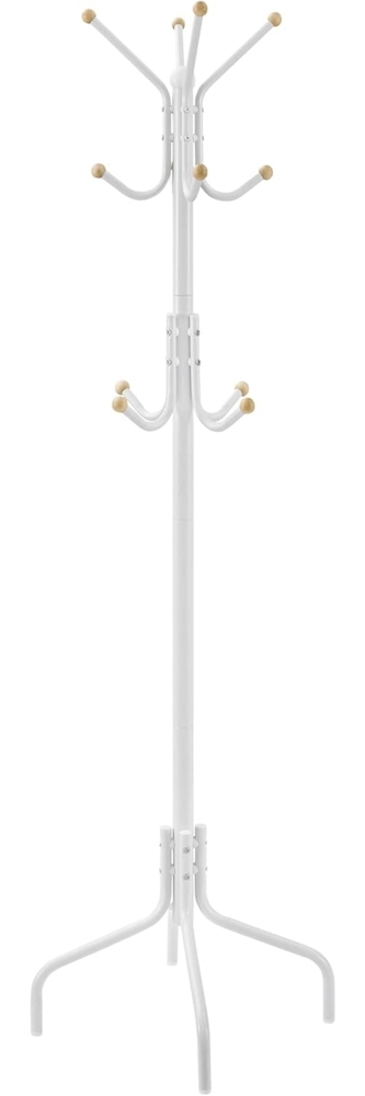 Songmics Garderobenständer, mit 12 Haken, 4 Beine, Metall, Weiß, 180 x 55 x 55 cm Bild 1