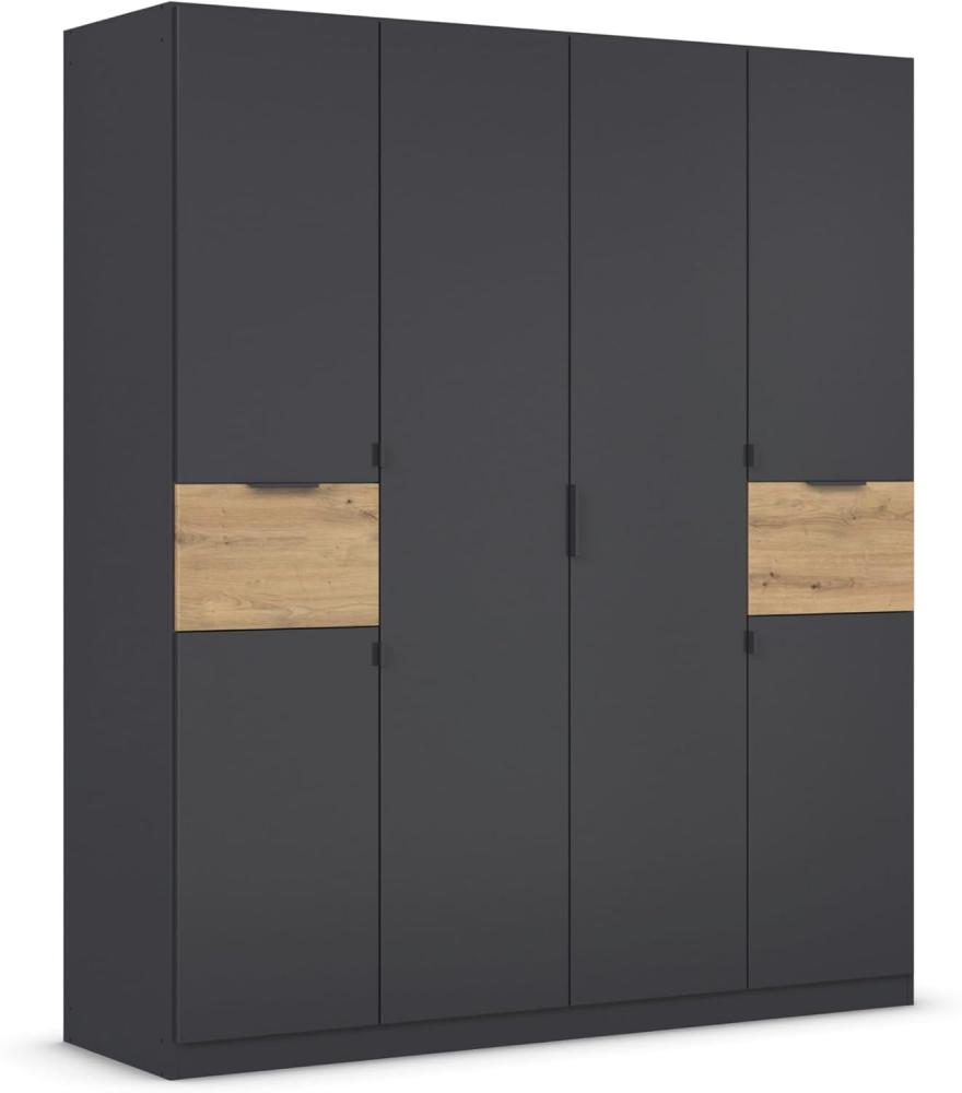 rauch Kleiderschrank, Drehtürenschrank TICAO, 6-türig, 2 Schubkästen, inkl. Türdämpferset, Grau metallic, 181x210x54cm Bild 1