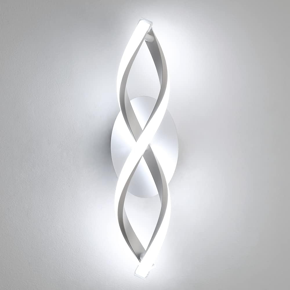 Comely LED Wandlampe, LED Wandleuchten Innen 16W 1800LM, Moderne Kurvendesign Dekorativ Wandleuchte für Schlafzimmer Wohnzimmer Korridor, Kühles Weiß 6500K Bild 1
