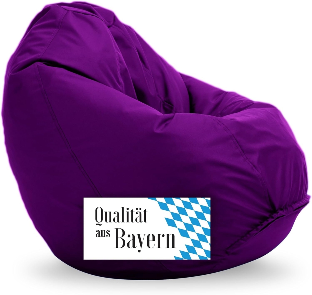 Bruni Sitzsack Classico L in Violett – XL Sitzsack mit Innensack zum Lesen, Abnehmbarer Bezug, lebensmittelechte EPS-Perlen als Bean-Bag-Füllung, lila Sitzsack aus Deutschland Bild 1