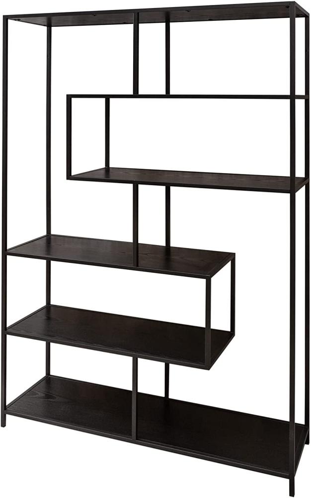 Industrial Bücherregal Slim LINE 185cm Esche schwarz sechs Regalböden Standregal Wohnzimmerregal Regal Bild 1