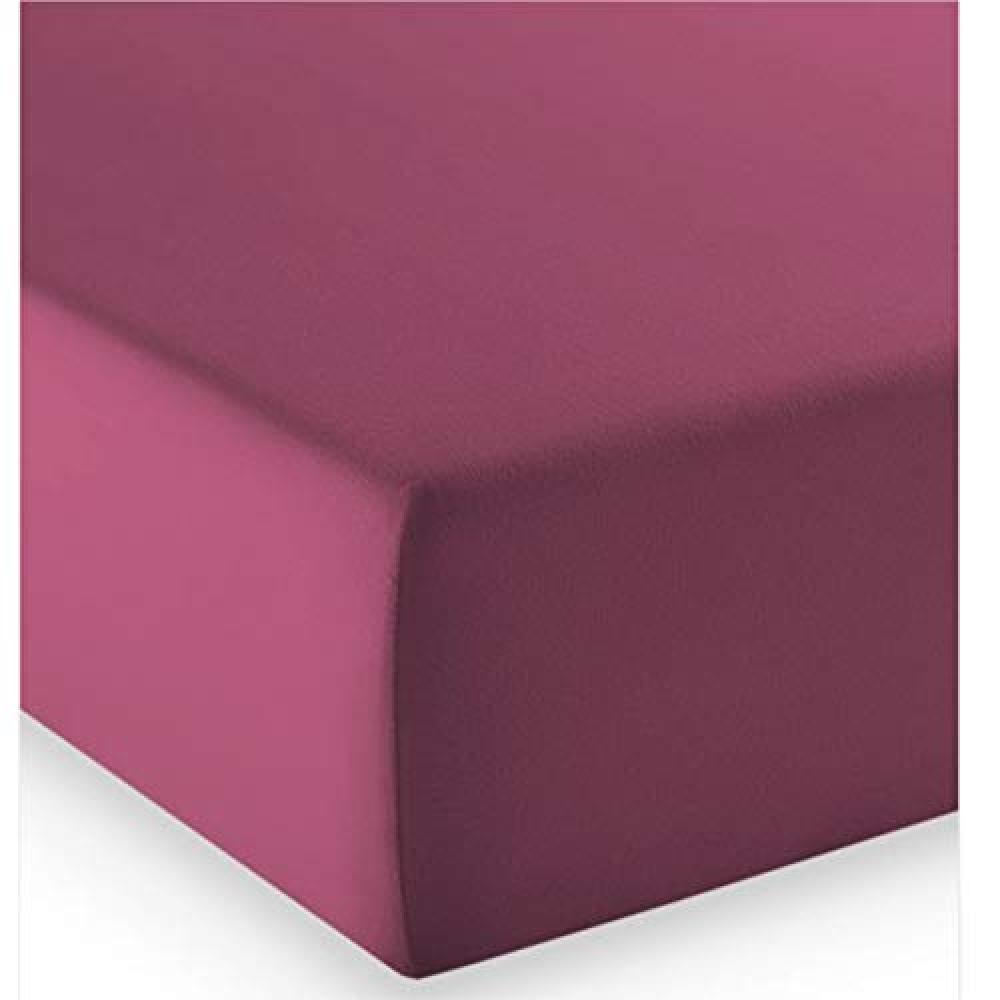 fleuresse Mako-Jersey-Spannlaken Comfort Farbe Himbeere 5015 Größe: 100 x 200 cm Bild 1