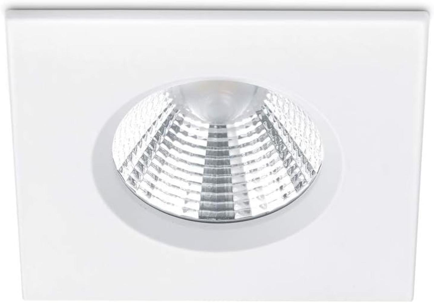 Eckiger LED Deckeneinbaustrahler ZAGROS dimmbar in Weiß matt, IP65 Bild 1