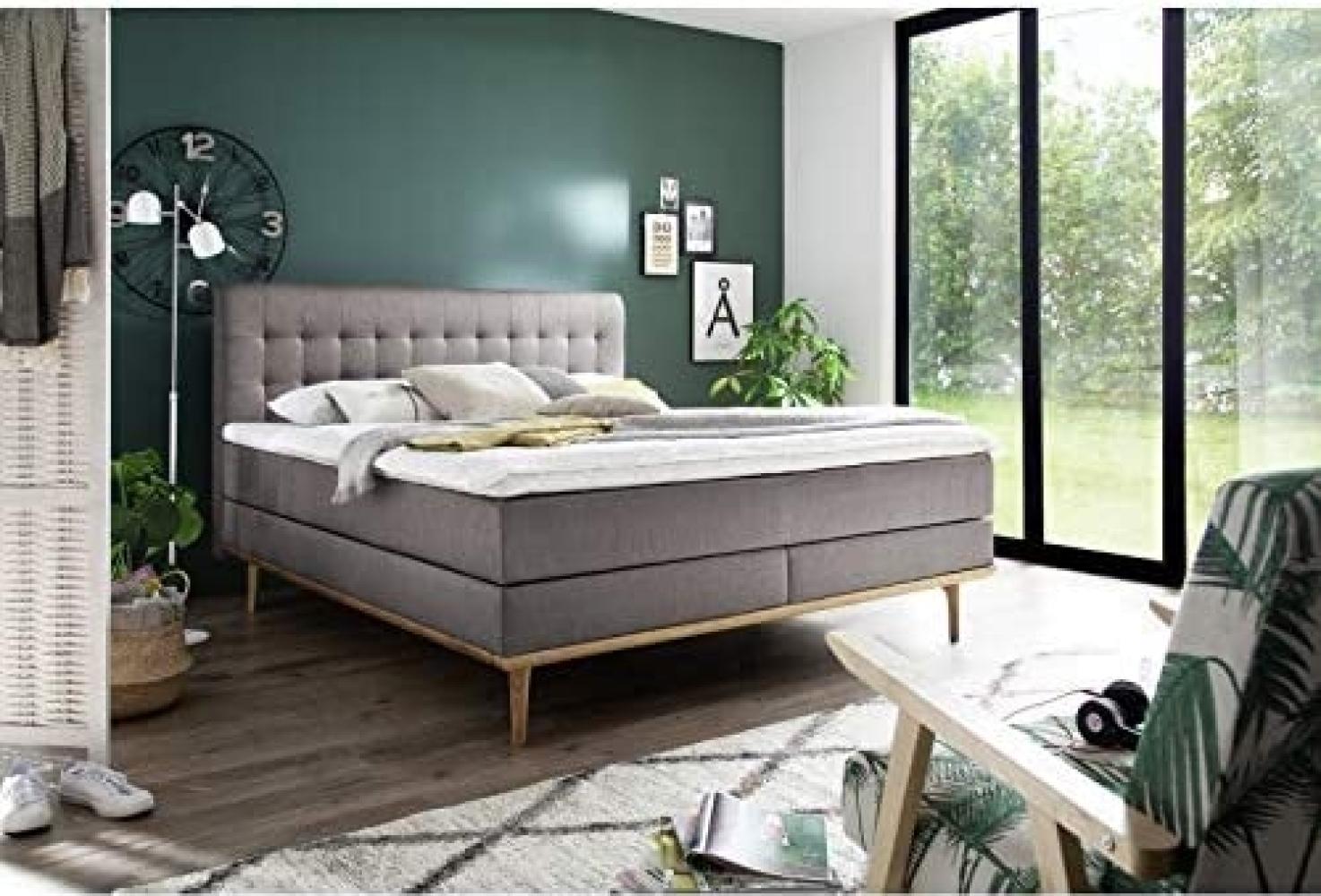 Boxspringbett Massello - Stoff Taupe H3 160x200 cm Bild 1