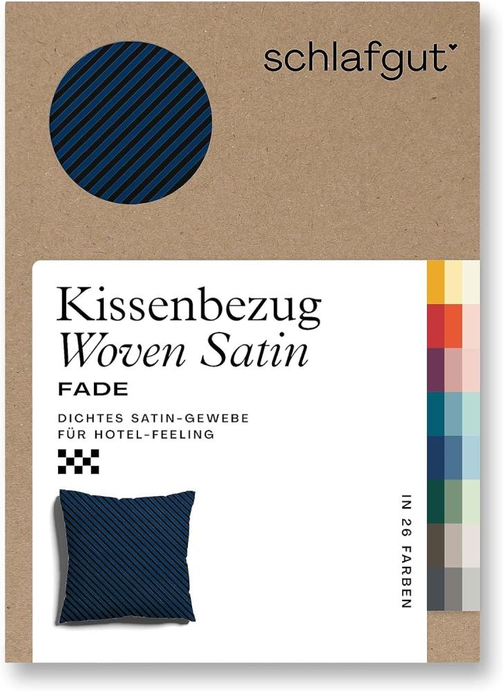 Schlafgut Woven Fade Bettwäsche|Kissenbezug einzeln 80x80 cm| blue-deep-black Bild 1