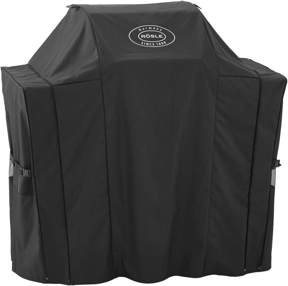 RÖSLE Abdeckhaube BBQ-Station VIDERO G2/G2-S, Hochwertige Schützhülle aus 100% Polyester mit PU-Beschichtung, praktischer Reißverschluss, wetterfeste Abdeckung, Schwarz Bild 1