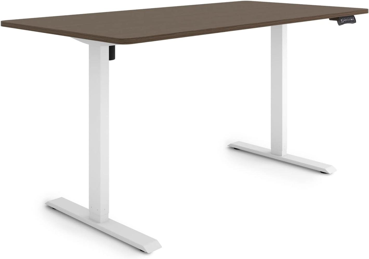 ESMART Germany ETX-121WE 160x80cm Ebenholz Dekor Ergonomischer Steh-Sitz-Schreibtisch Stufenlos elektrisch höhenverstellbar 73,5-123,5cm 3xMemory Aktivitätserinnerung Soft-Start/Stopp Schnelle Montage Bild 1