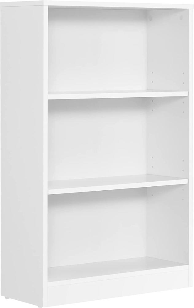 Vasagle Bücherregal, Regal mit 3 Fächern, Standregal, mit höhenverstellbaren Ablagen, für Wohnzimmer, Kinderzimmer, Büro, 24 x 60 x 93 cm, weiß LBC105T14 Bild 1