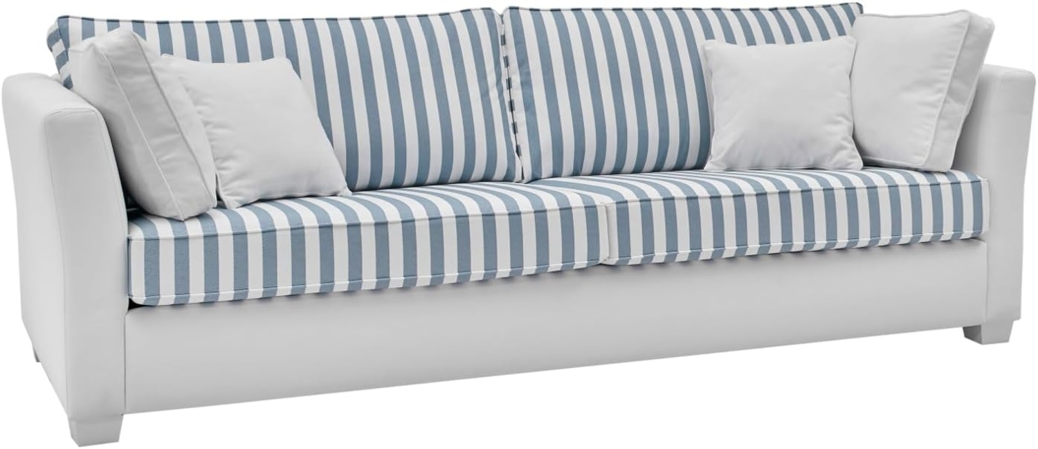 Sofa 3-Sitzer Hooge in creme und blau 240 cm Bild 1