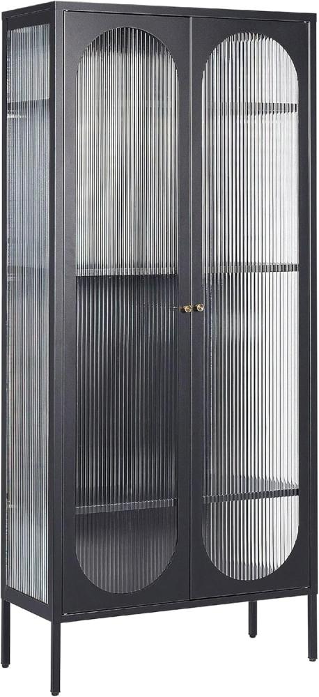 Vitrine FOXTON Metall 80 cm 35 cm Schwarz Bild 1