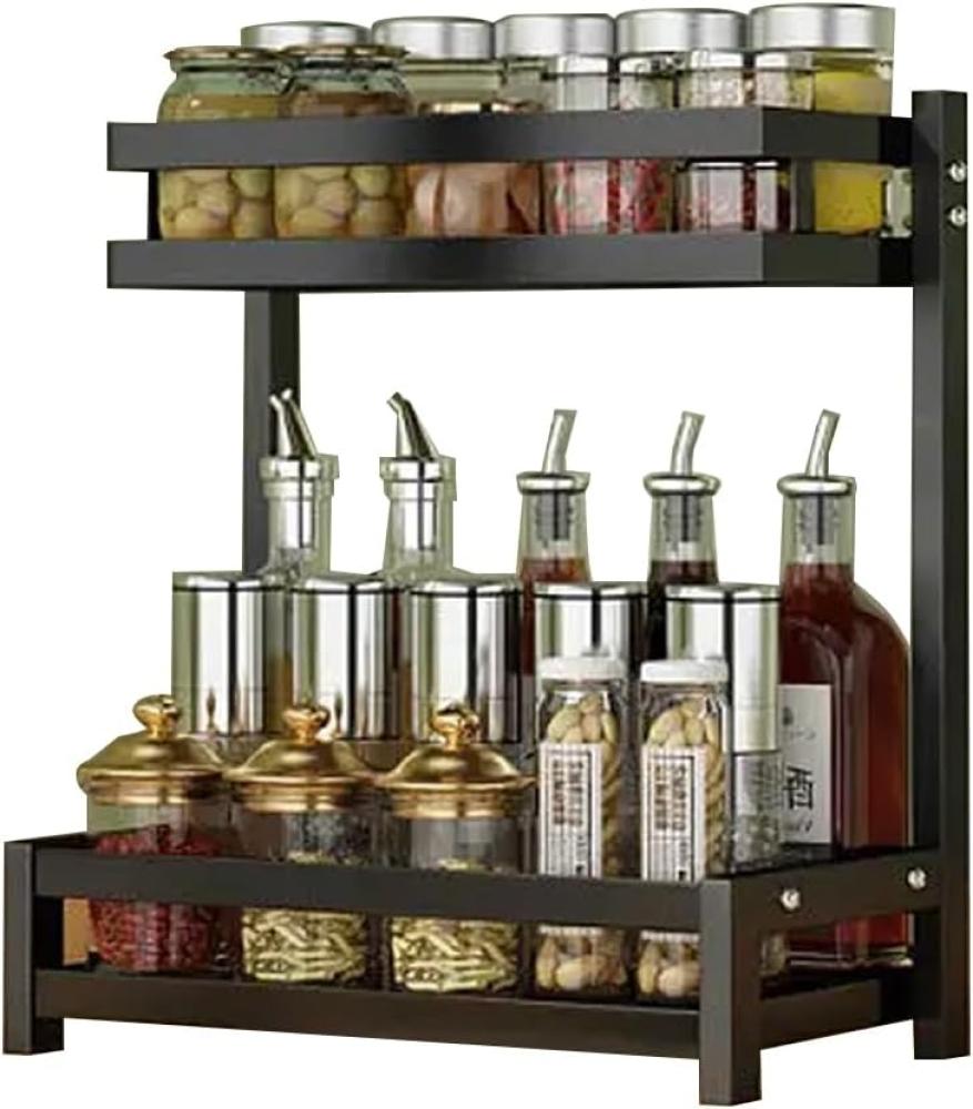 Heikoeco Ablageregal gewürzregal stehend,gewürzregal,arbeitsplatte küche,2-3 Ebene, Gewürzregal Küchen Organizer, gewürzregal, spices organizer, gewürzregal stehend Bild 1