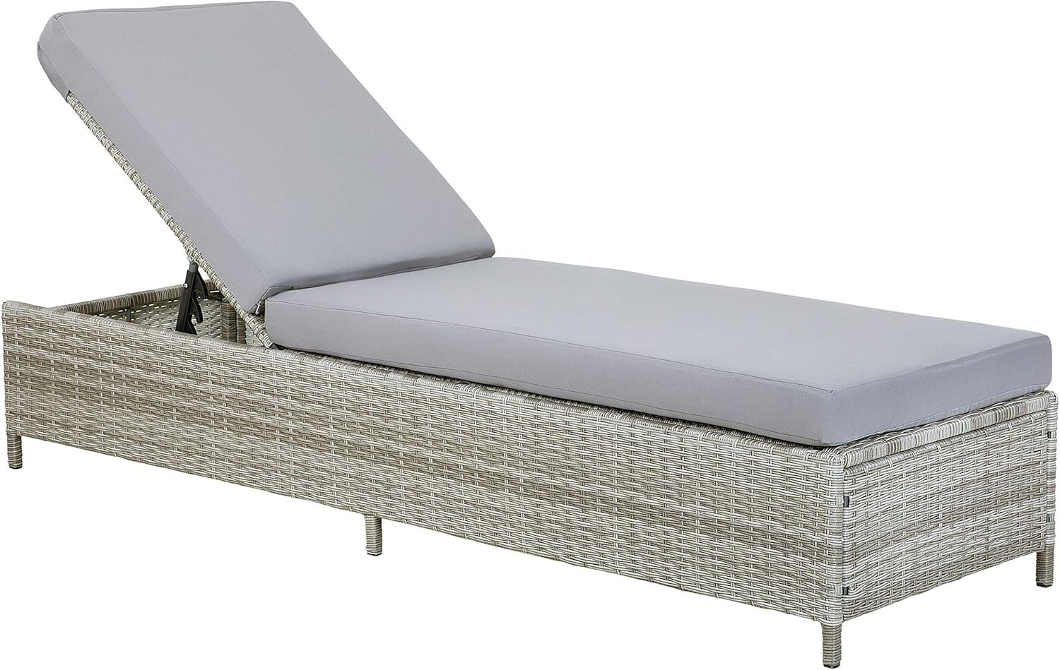 Gartenliege mit Kissen Grau TURIN Bild 1
