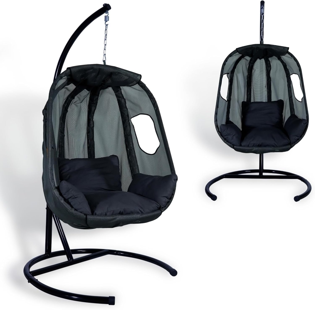 CCLIFE Hängesessel Hängesessel mit Gestell Kissen Hängeschaukel Indoor Outdoor,120 kg Bild 1