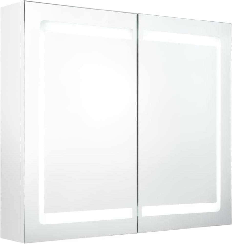 vidaXL LED-Spiegelschrank fürs Bad Glänzend Weiß 80x12x68 cm 326517 Bild 1