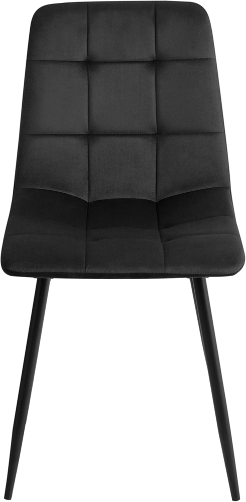 Esszimmerstuhl 4er Set POWELL Samtstoff Schwarz Bild 1