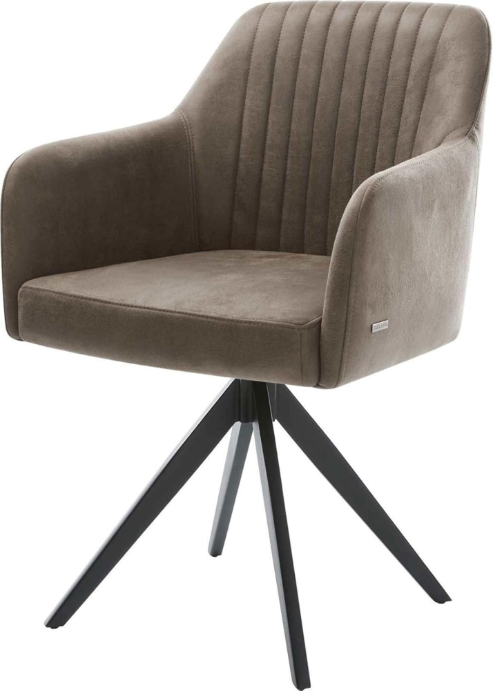 Drehstuhl Greg-Flex Kreuzgestell kantig schwarz Vintage Taupe Bild 1