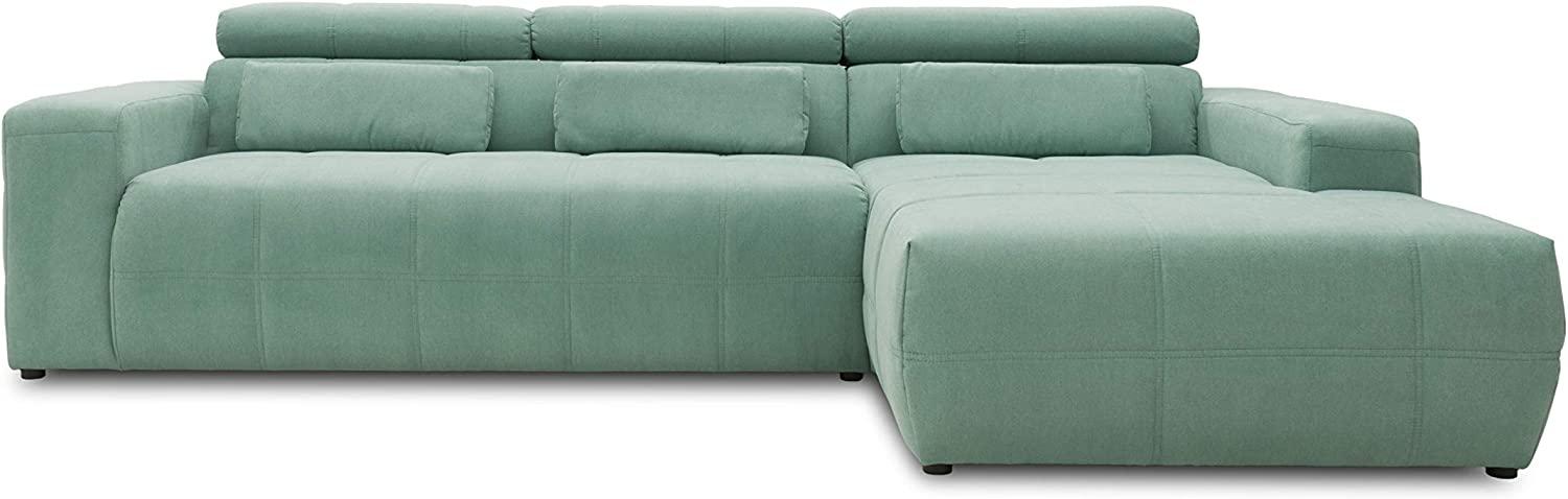 DOMO. collection Brandon Ecksofa, Sofa mit Rückenfunktion in L-Form, Polsterecke, Eckgarnitur, mint, 288 x 228 x 80 cm Bild 1