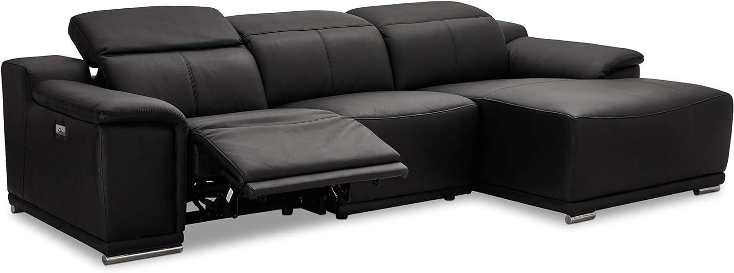 Ecksofa Schwarz Leder Rechts Alexa Bild 1