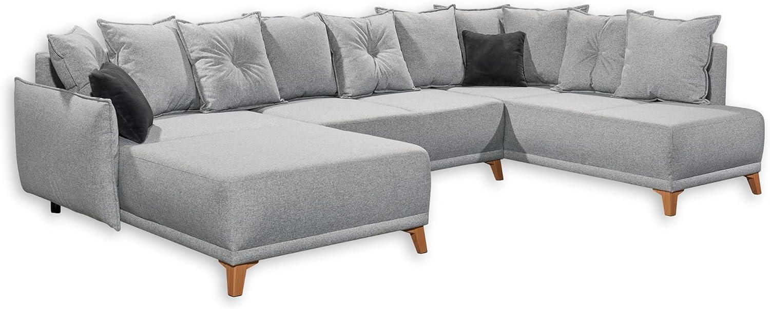 XXL Sofa mit Schlaffunktion - Silber - Pamplona Bild 1