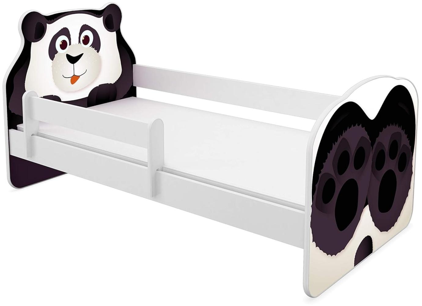 ACMA Tiere VII Kinderbett Jugendbett Matratze Rausfallschutz Lattenrost (06 Panda, 160x80 cm) Bild 1