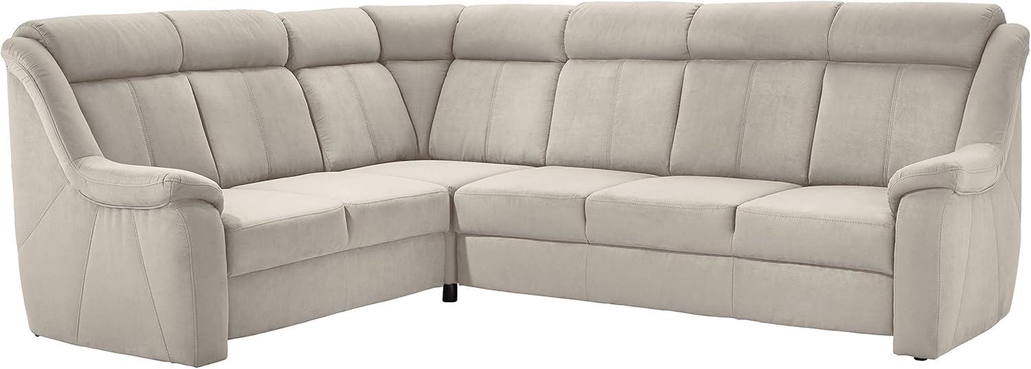 Cavadore Ecksofa Beata im modernen Design / Polstercouch in L-Form / 261 x 98 x 211 / Mikrofaser Hellbeige Bild 1