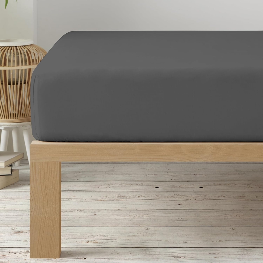 Degrees Home - Collection - Spannbettlaken – 100% Polyester, Hochwertige Mikrofaser, Rundum-Gummizug, Atmungsaktiv & Pflegeleicht, Oeko-Tex Standard -150 x 200 x 33 – Planke Bild 1