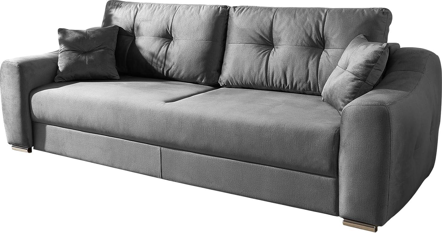 Schlafcouch Narin 240x100 cm Velour Graphit Schlafsofa Bild 1